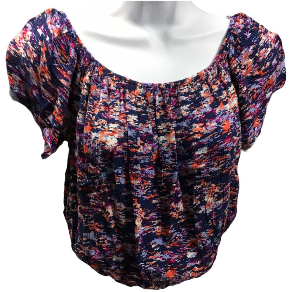 Elodie Top Short Sleeve Open‎ Back Printed Women's Medium Boho Festival Casual